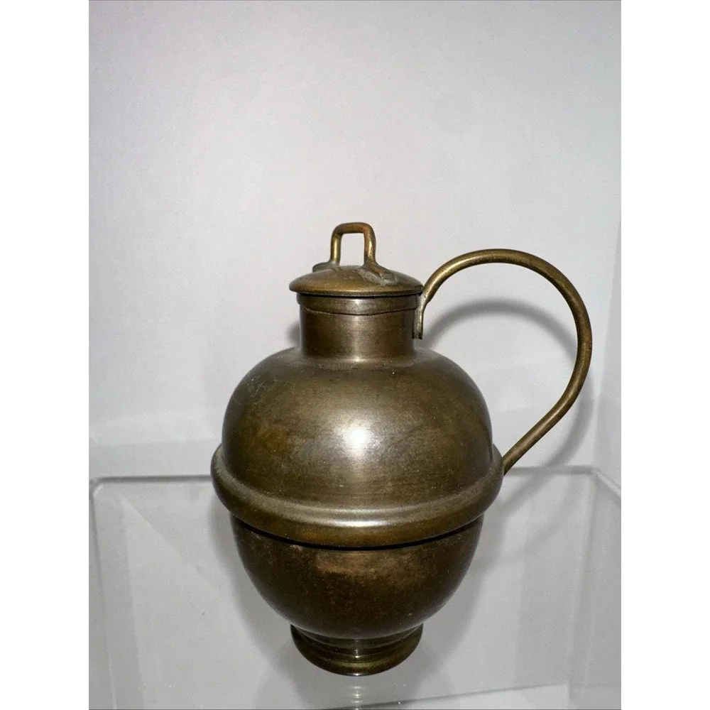 Miniature Brass Urn With Lid And Handle 2.75